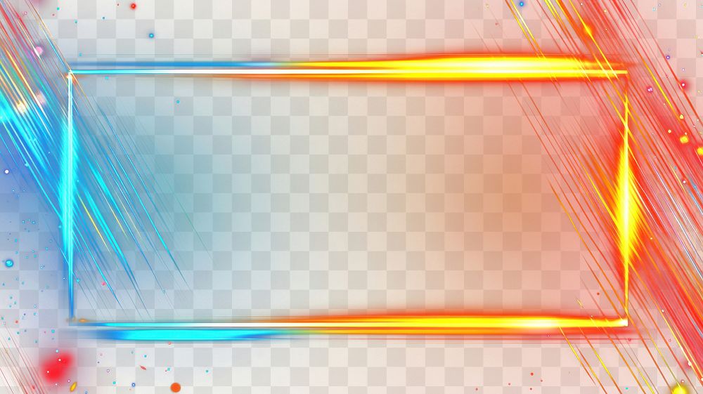 PNG Background with new year night and wide rectangular frame light abstract glowing.