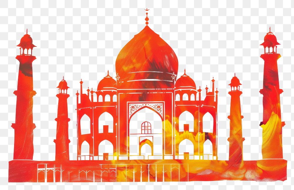 PNG Taj Mahal - India architecture illustration building.