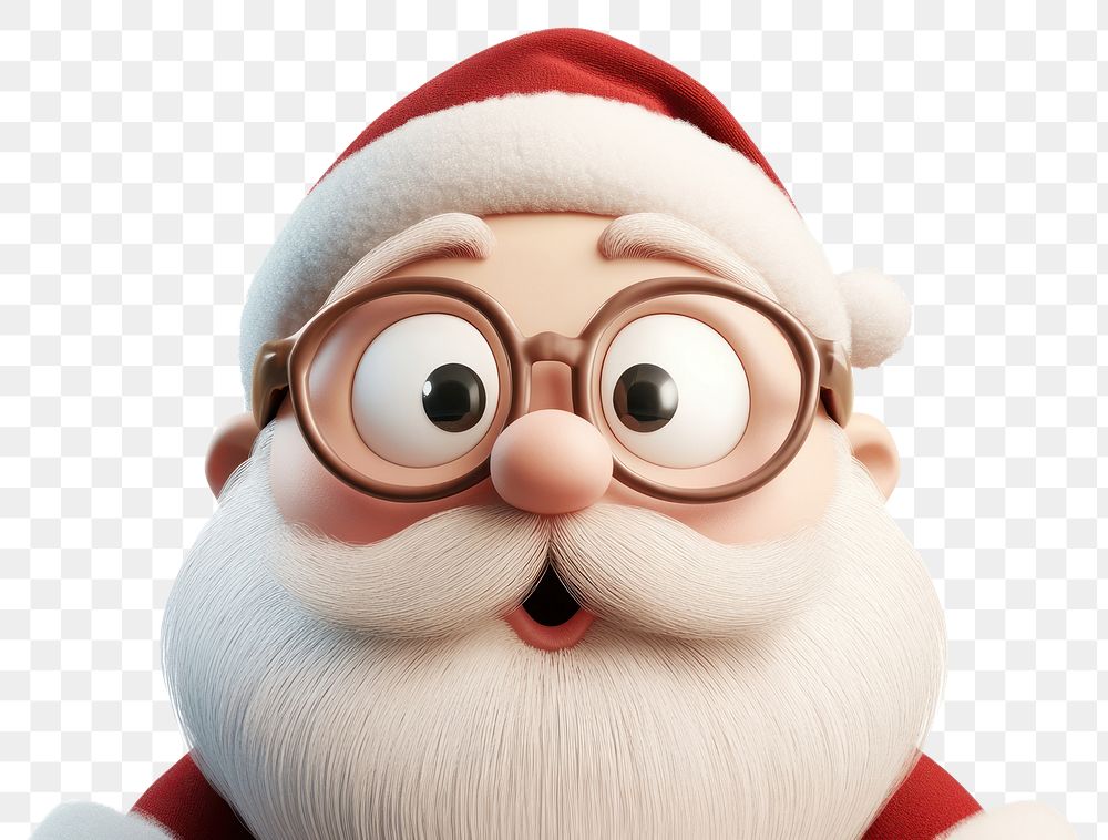 PNG Surprised santaclaus illustration cartoon white.