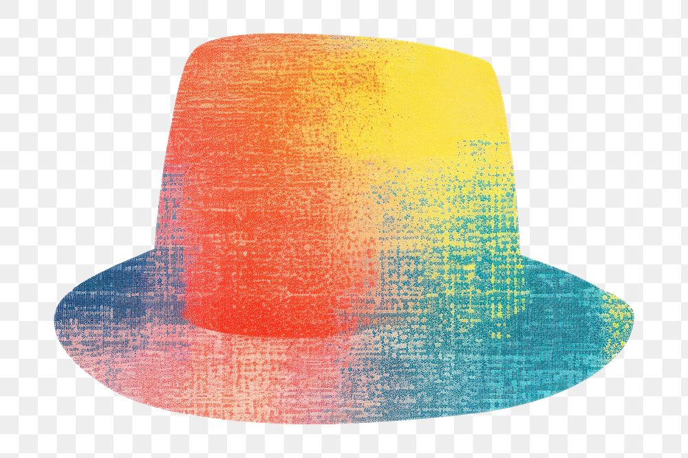 PNG Hat in Risograph white background creativity headwear.