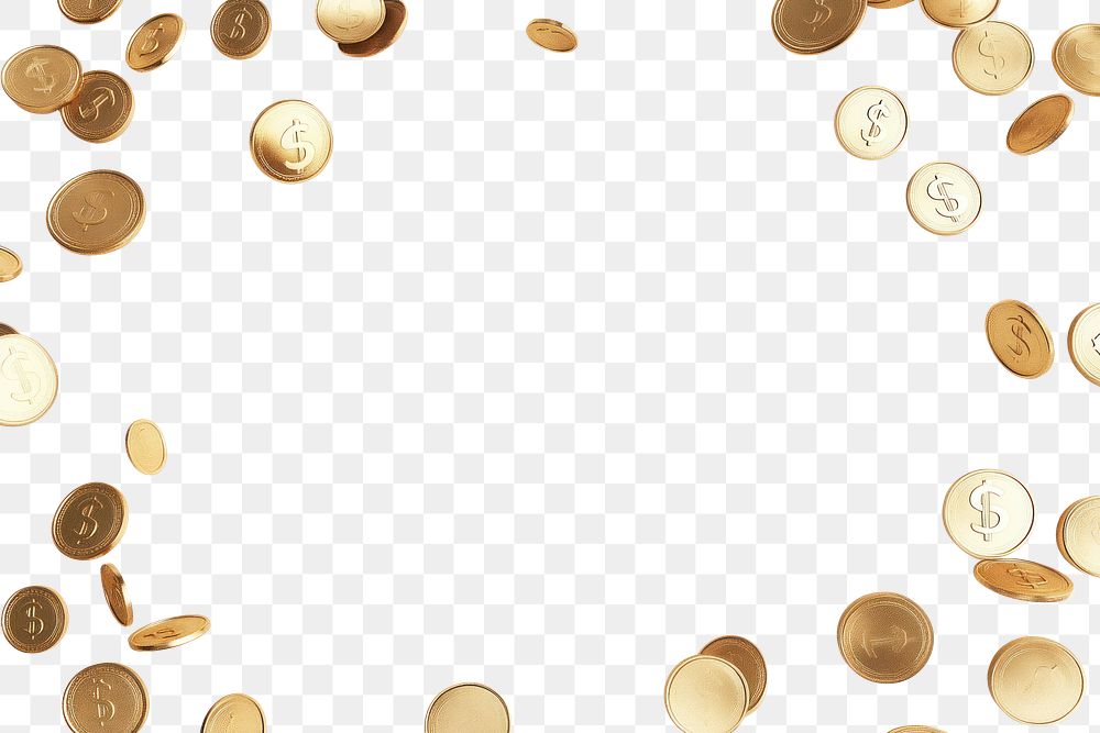 PNG Golden coins frame background money coin frame.