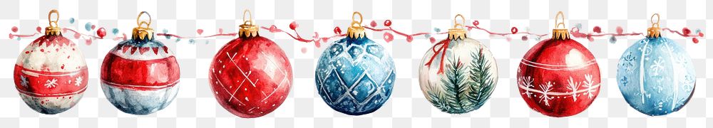 PNG Christmas balls border christmas ornaments illustration.