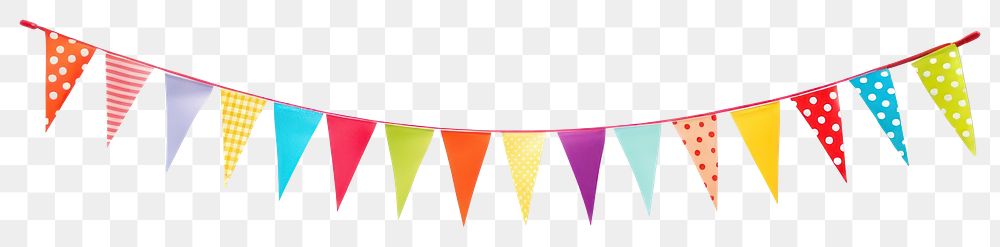 PNG Colorful festival party bunting banner celebration decoration.