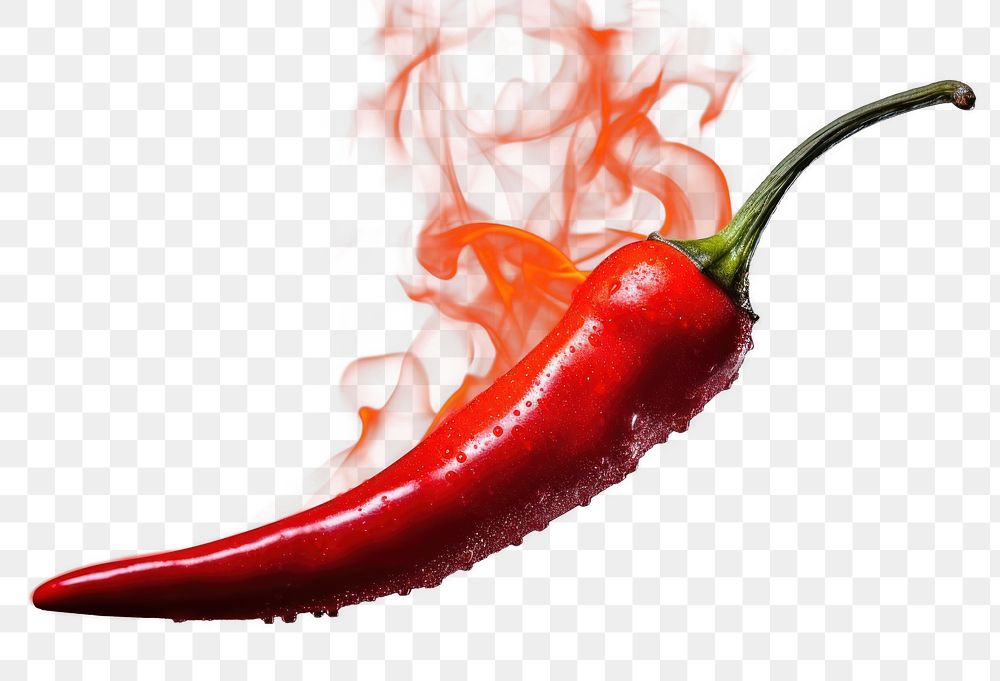 PNG Fiery red chili pepper sizzling