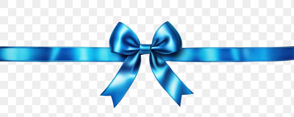 PNG Blue bow with ribbon illustration decoration holiday.