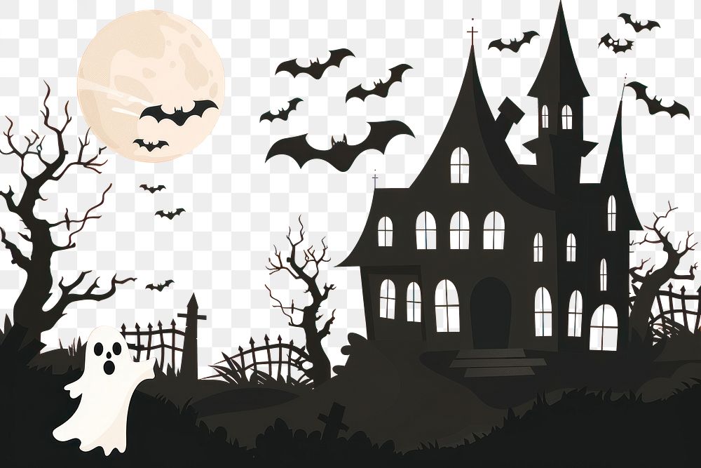 PNG Halloween illustration background decoration.