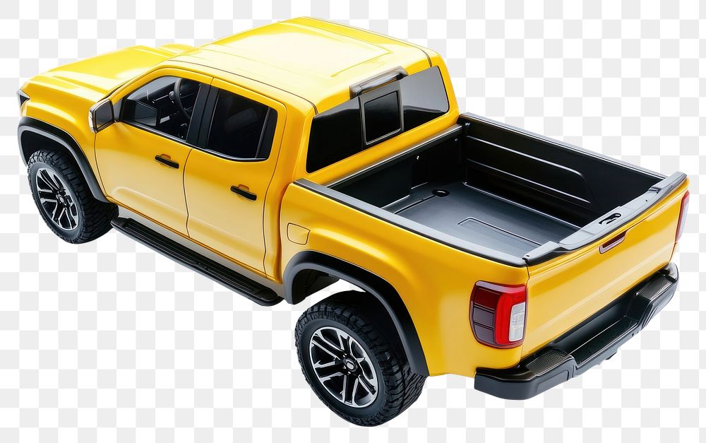 PNG Bold yellow pickup truck vehicle modern rear.