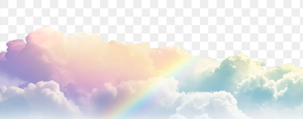 PNG Evening pastel sky rainbow nature clouds.