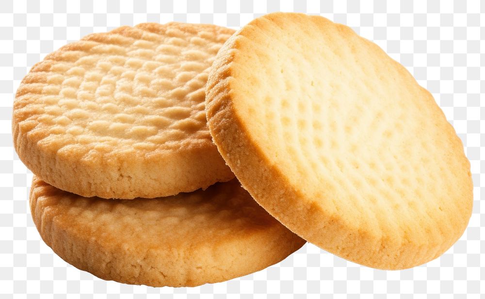 PNG Three round shortbread biscuits cookie food 