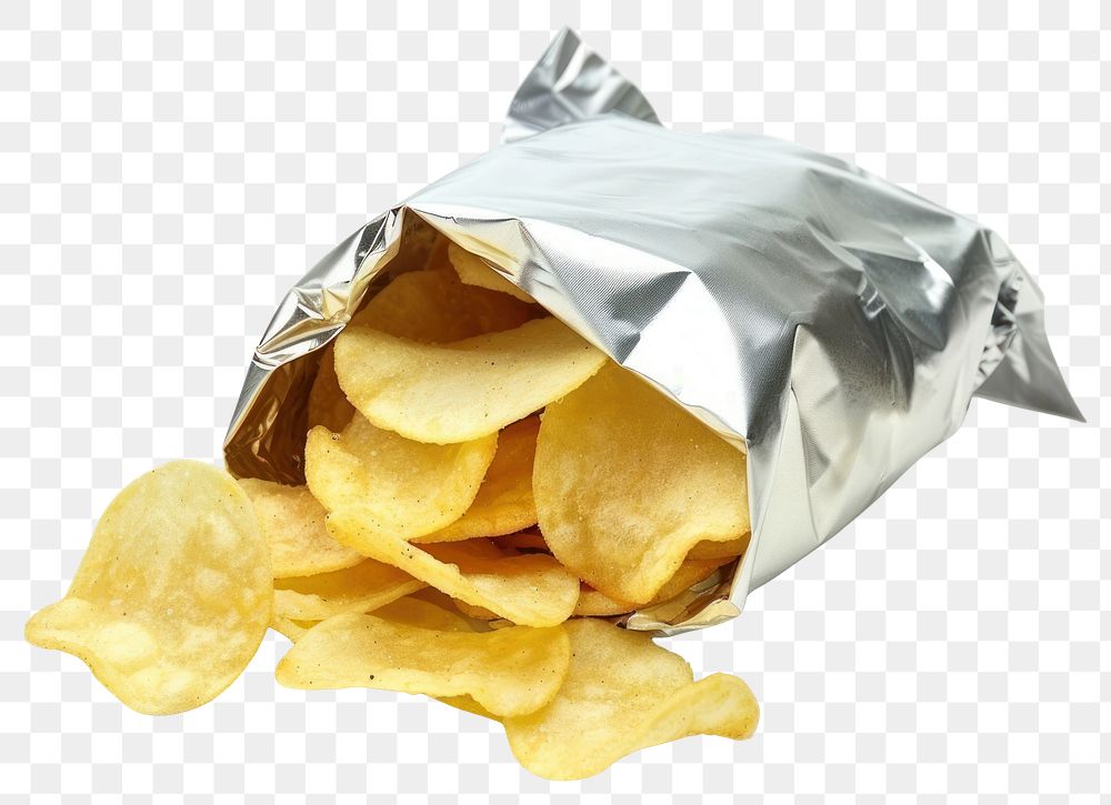 PNG Potato chips aluminium snack food.