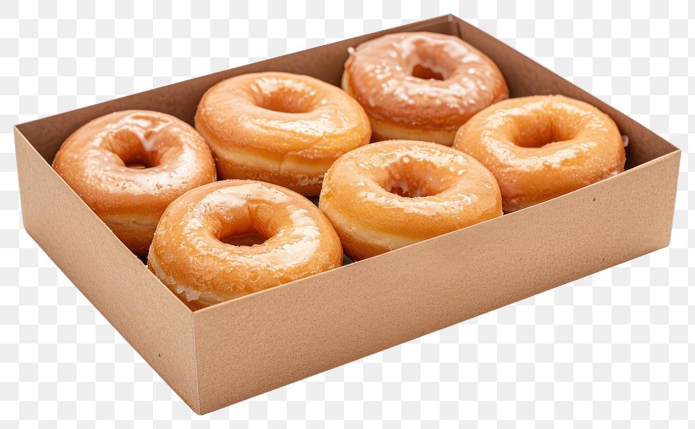 PNG 6 glaze doughnuts in a box sweets donuts confectionery.