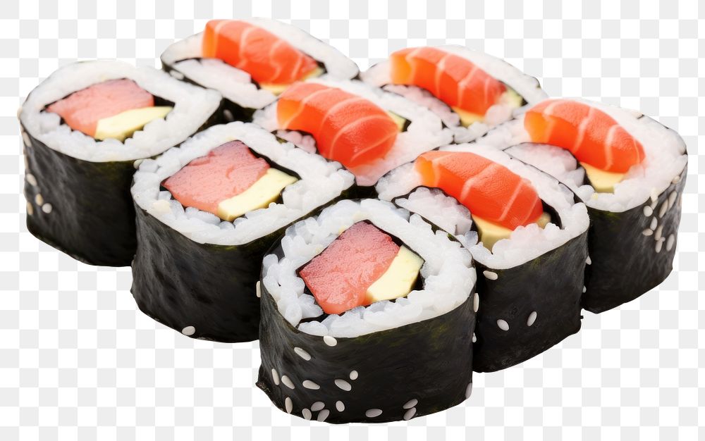 PNG Fresh sushi rolls with salmon