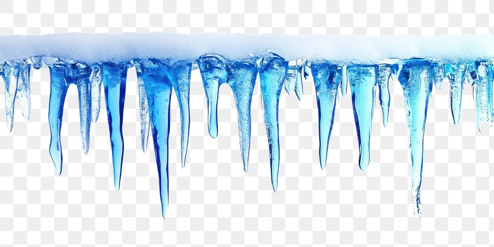 PNG Blue gradient transparent icicle icicles winter ice.