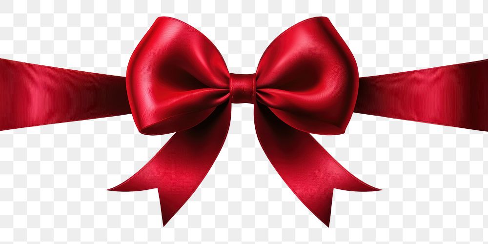 PNG Red bow with ribbon illustration decoration holiday.