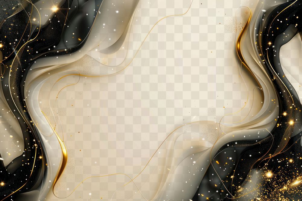 PNG Golden light swirls frame background pattern elegant.