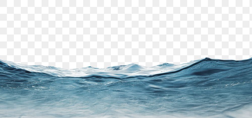 PNG Water wave underwater deep blue ocean scenery nature waves.