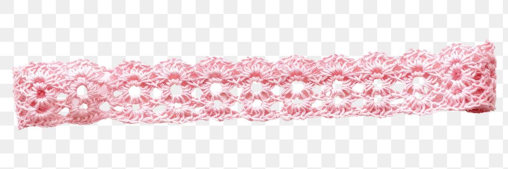 PNG Pink crochet lace tape adhesive strip white background accessories accessory.