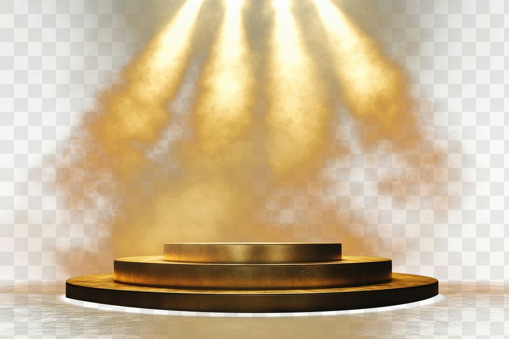 PNG Gold podium spotlight background lighting.