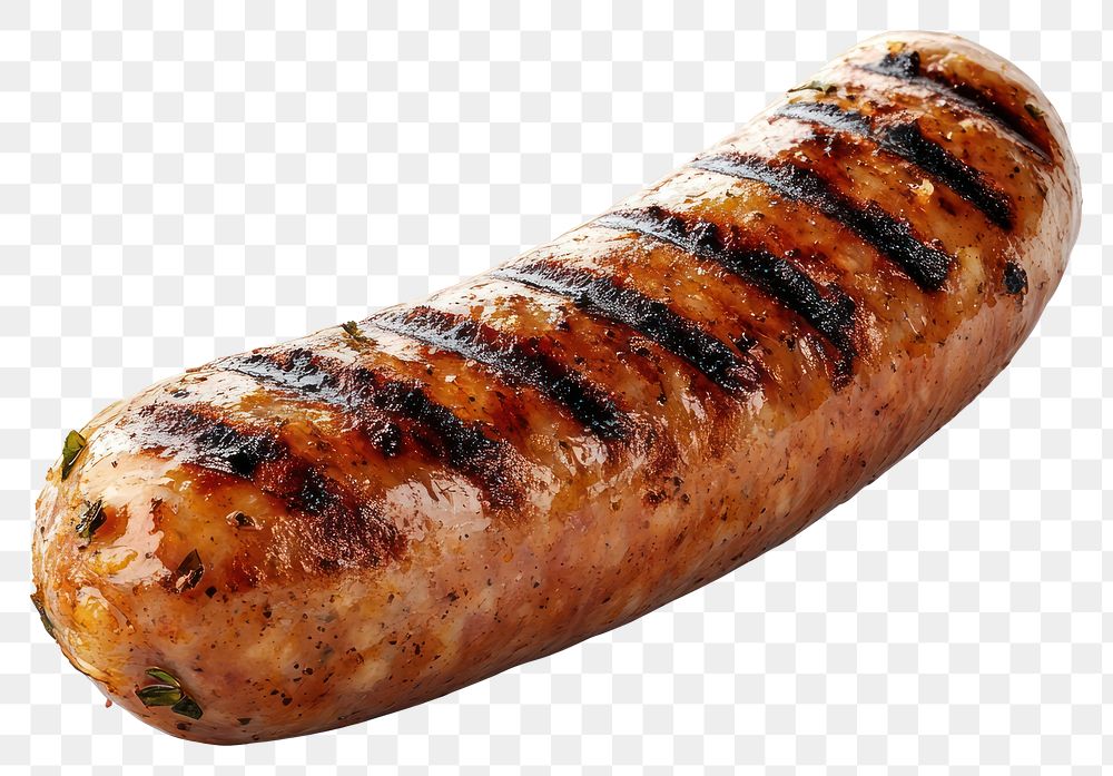 PNG An isolated one grilled sausage food meat barbecue.