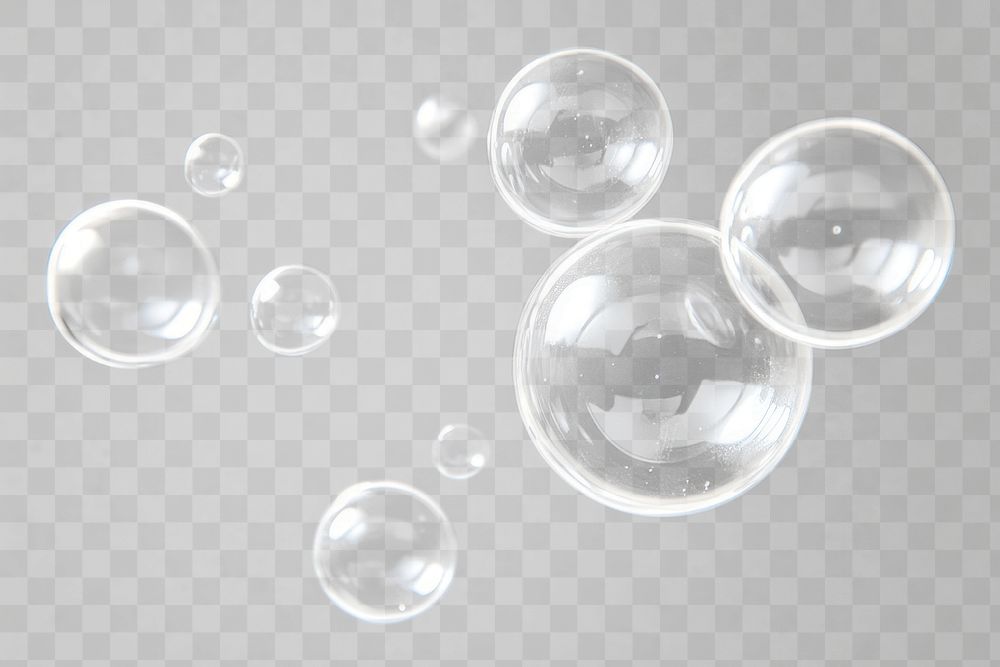 PNG A group of transparent bubbles floating background spheres image.