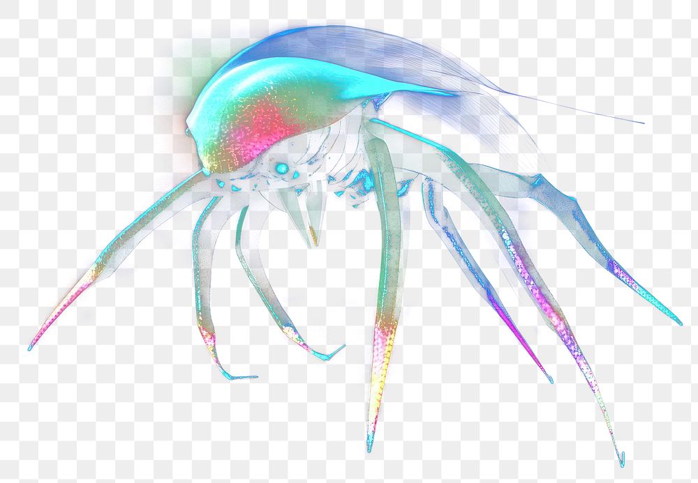 PNG Sci-fi creature extraterrestrial bioluminescent invertebrate.