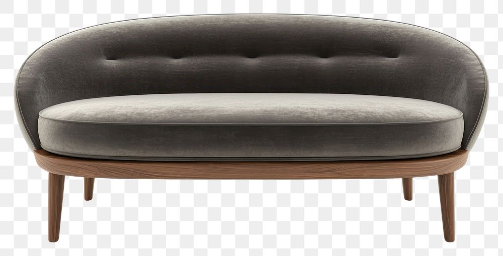 PNG Modern long oval couch furniture velvet contemporary.