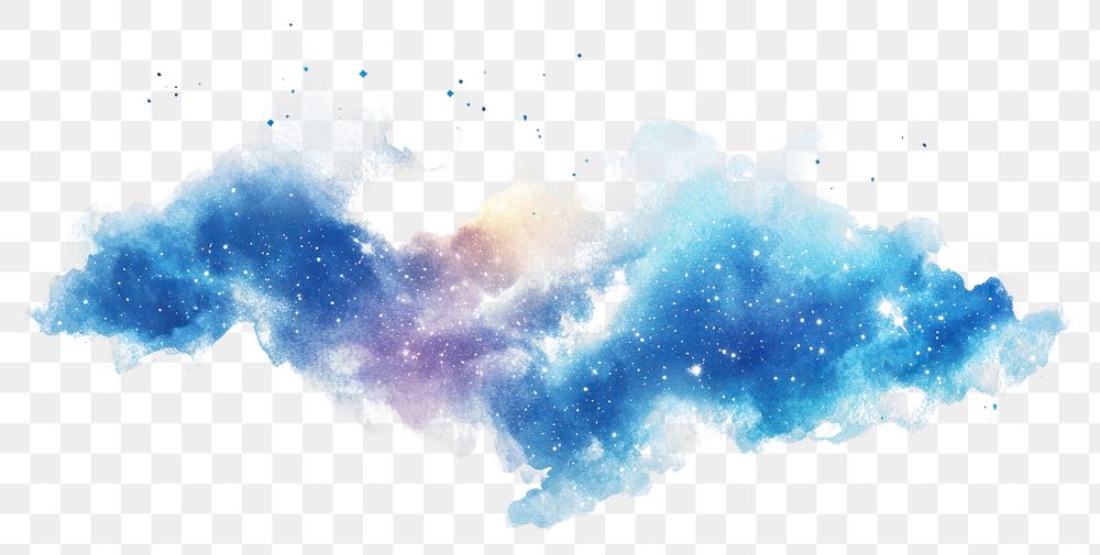 PNG Radiant Milky Way watercolor nebula art.