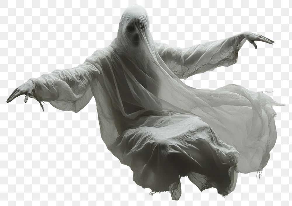 PNG Ghost floating ethereal figure.