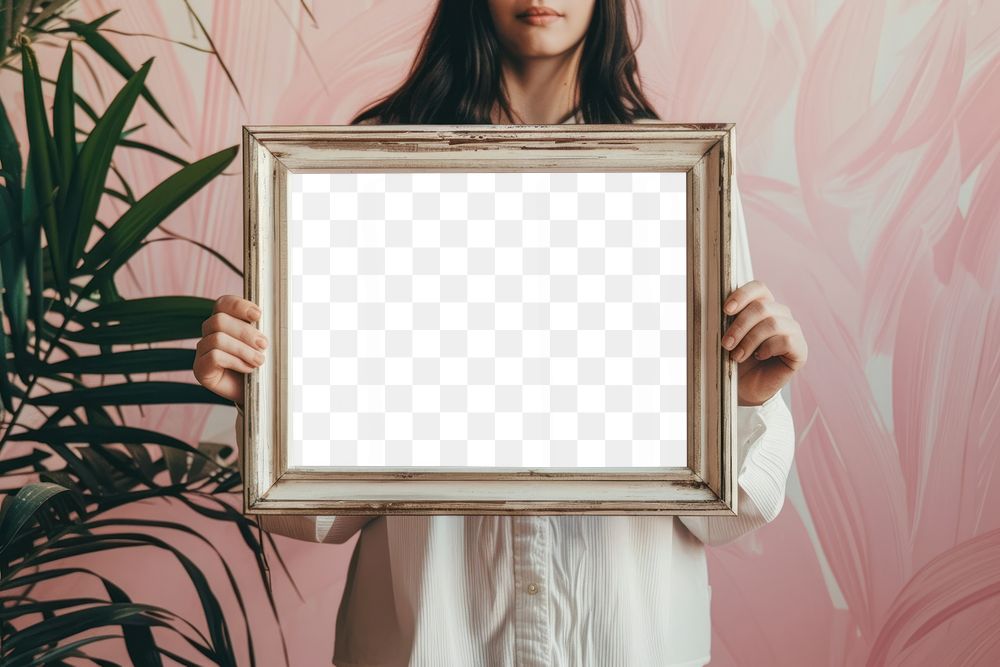 PNG elegant photo frame mockup, transparent design