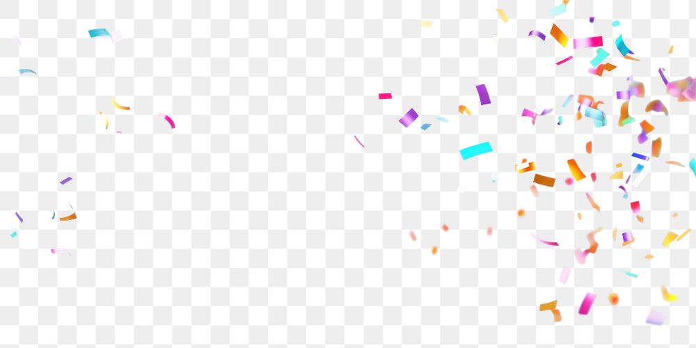 PNG Colorful confetti celebration background party.