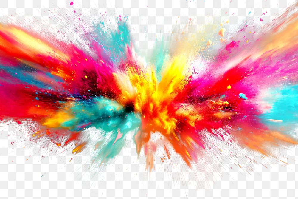 PNG Colorful explosion of paint art abstract creative.