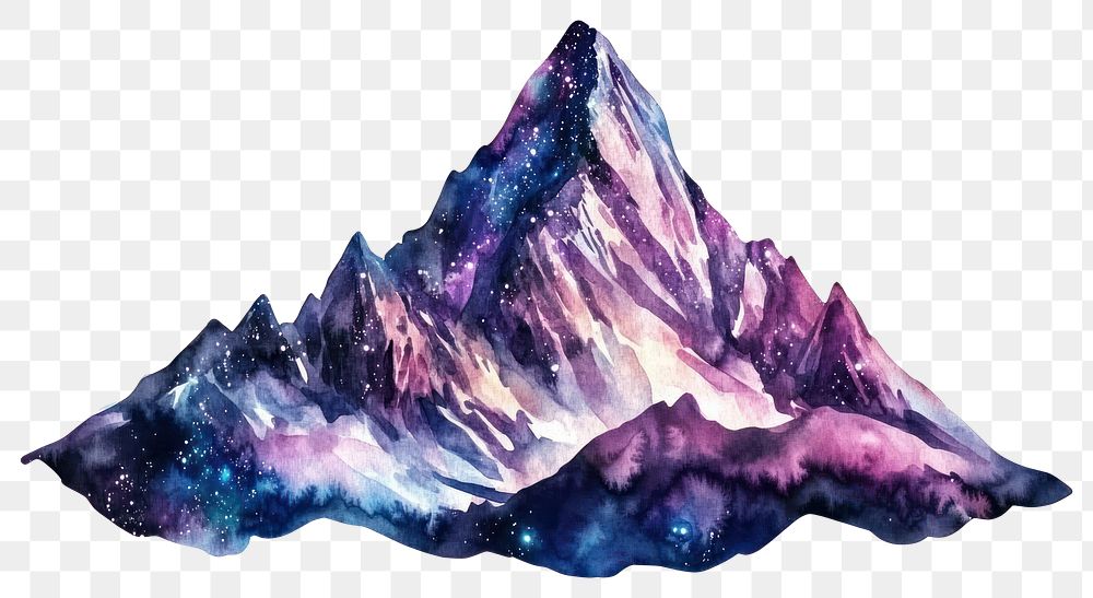 PNG Mountain in Watercolor Galaxy style watercolor galaxy accessories.