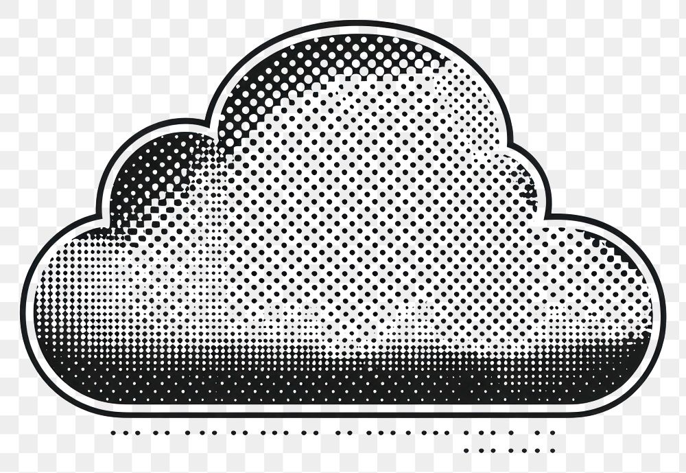 PNG Cloud icon halftone text art.