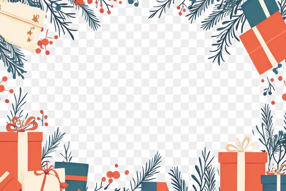 PNG Simple Christmas frame illustration christmas decorations.