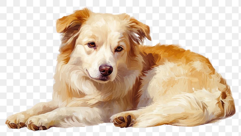 PNG Painting of a dog artwork animal canine.