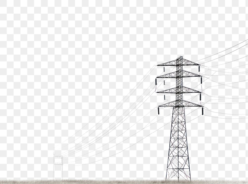 PNG Power line tower cable architecture electricity. 