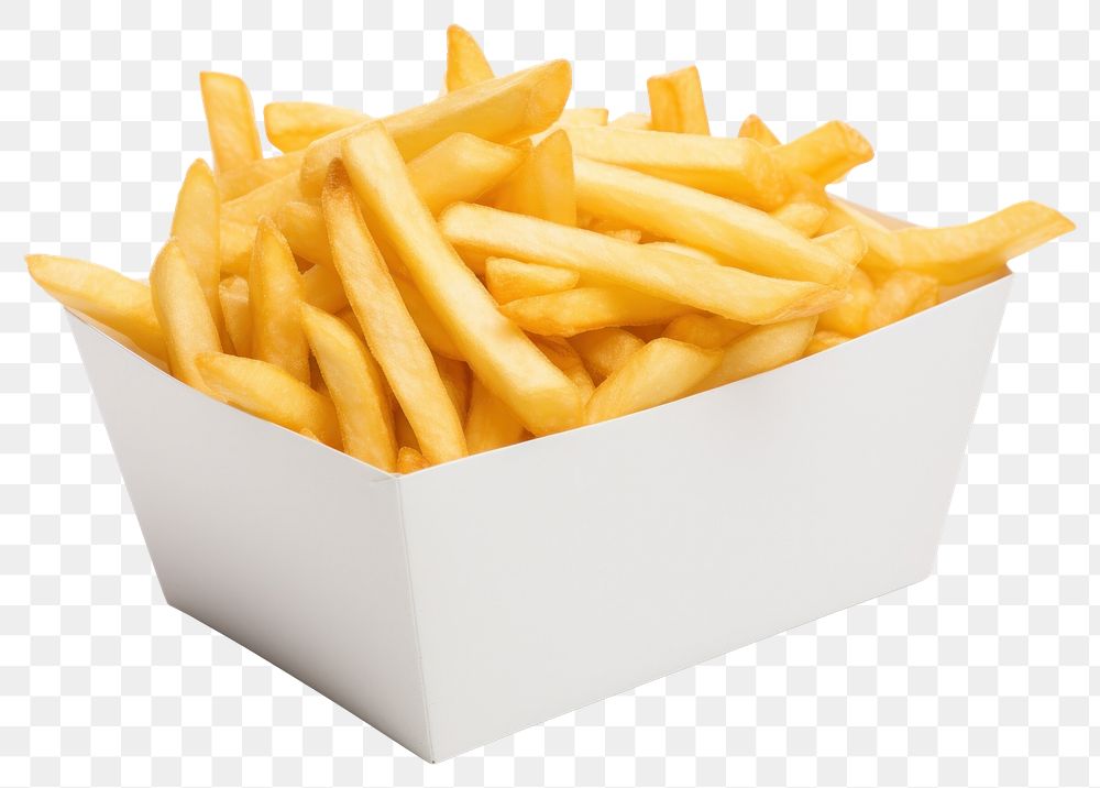 PNG Food paper fries white background. 