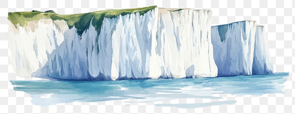 PNG White cliff of dover illustration watercolor nature.