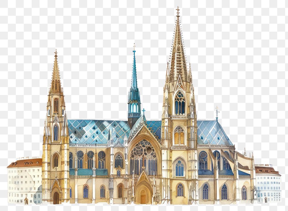 PNG Cathedral architecture illustration building.