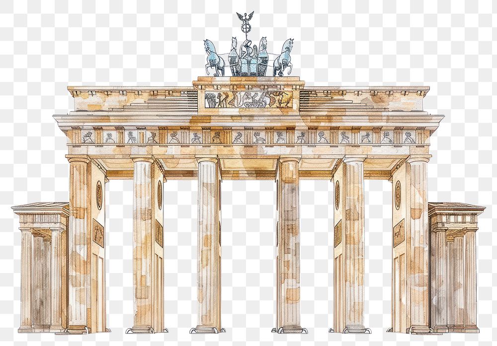 PNG Brandenburg Gate architecture illustration brandenburg.