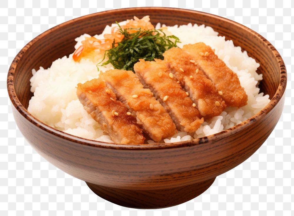 PNG Rice seafood bowl white background. 