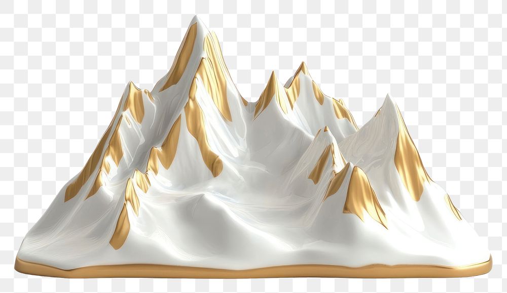 PNG Gold and White Mountain Range mountain modern white.