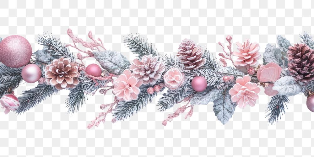 PNG Pink Christmas garland christmas accessories decoration.