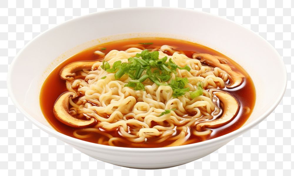 PNG Noodle soup ramen food. 