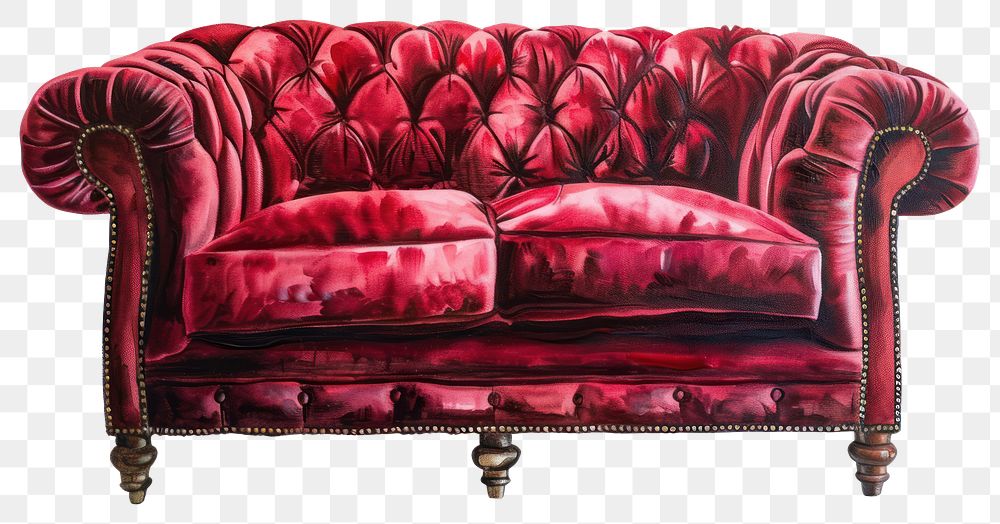 PNG A luxurious velvet sofa furniture couch chair.