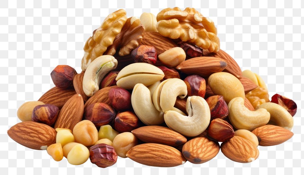 PNG Mix of nuts and dry fruits food almond plant.