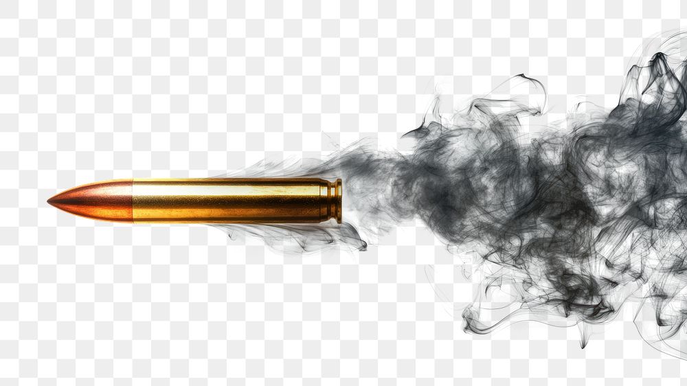 PNG Bullet with a smoke trail ammunition background weapon.