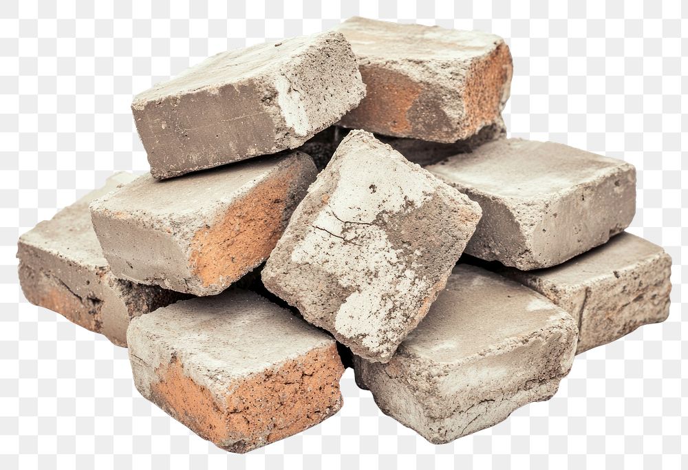 PNG Pile of cement brick bricks construction industrial.