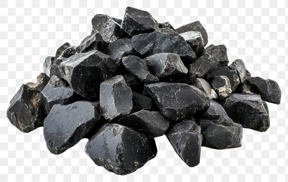 PNG Pile of black rock mineral anthracite collection.