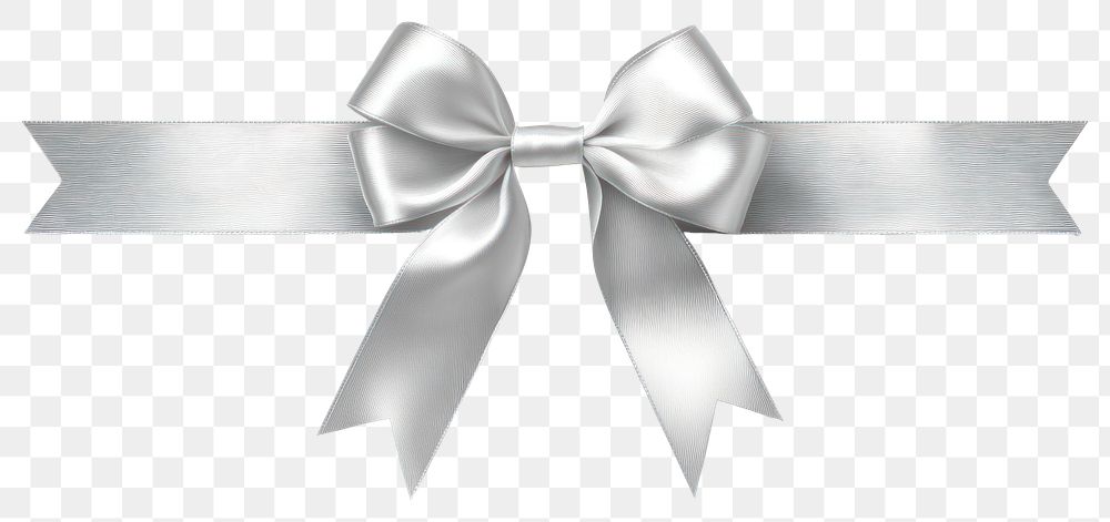 PNG Silver ribbon with a bow accessories decorative decoration.